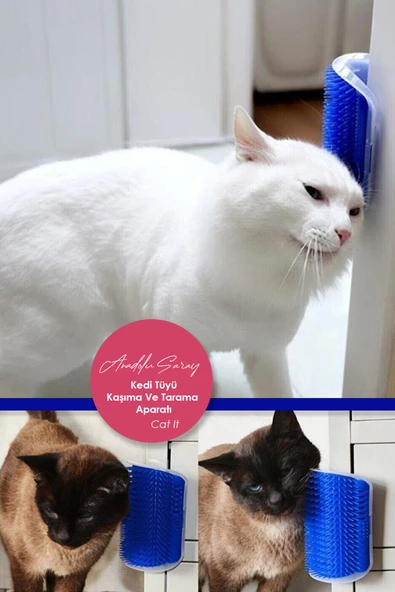 Pratik Kedi Tüyü Kaşıma Ve Tarama Aparatı Duvara Monte Kaşıma Aleti | Cat It - 1 Adet ürün görseli