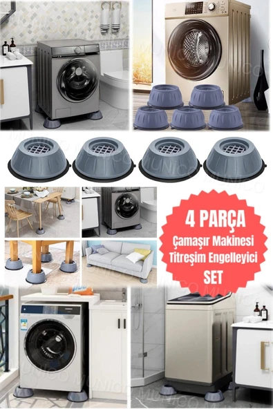 Kaymaz Çamaşır Makinesi Stoper Seti - Gürültü Önleyici ve Titreşim Engelleyici Çamaşır Makinesi İçin - Resim 6