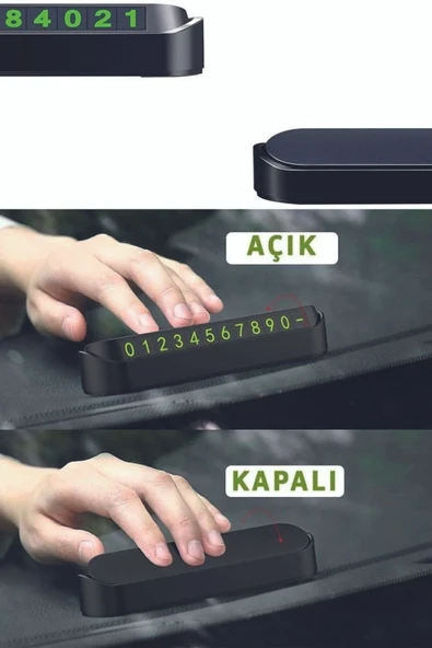 Fosforlu Otomobil Park Numaratörü Aç Kapa Numaratör Telefon Numarası Araba Parktel Numaralık - 5