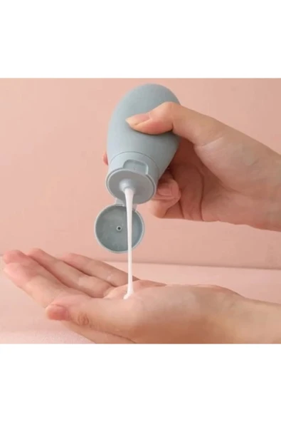 Pratik Seyahat Tipi Doldurulabilir Krem Şampuan Kutusu 3 Lü Set - Resim 4