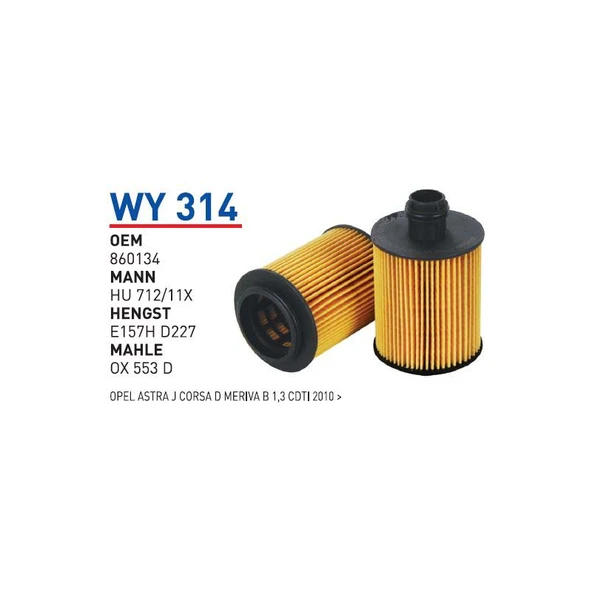 Wy314 Oem 860134 Fiat doblo lınea 1,6 multıjet Otomobil yağ filtre oil filter ürün görseli 1