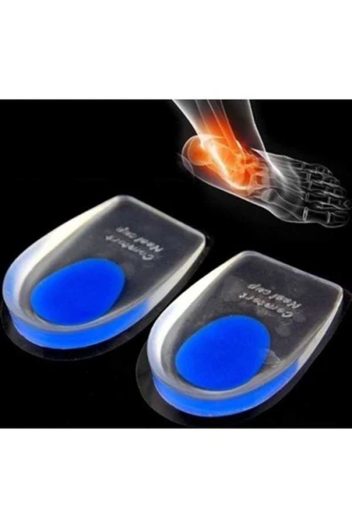 Rahat ve konforlu mavi silikon topuk yastığı, ayak sağlığınıza destek sağlar. ürün görseli 1