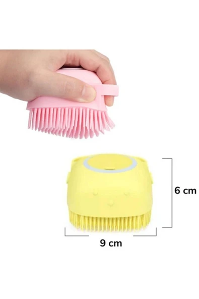 Duş Jeli Ve Şampuan Hazneli Silikon Fırça Kese Masaj Fonksiyonlu Vücut Temizleme Banyo Lifi - 3