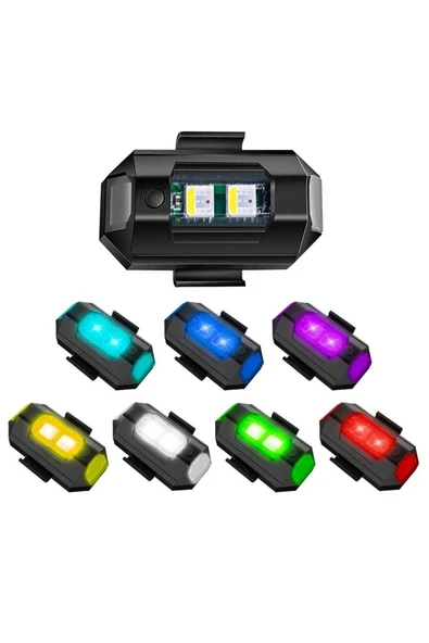 Motor Drone Uçak Kanadı Led Şarjlı Kablosuz Mini Led Çakarlı Lamba ürün görseli 1