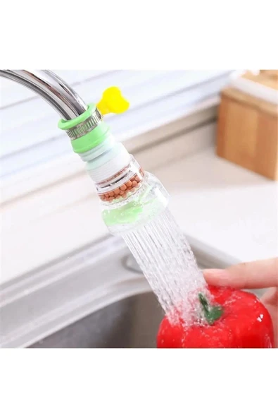 Pervaneli Musluk Ucu Su Tasarruflu Döner Başlıklı 360 Musluk Filtresi Oynar Başlık ürün görseli 1