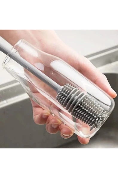 Silikon Bardak Tabak Cam Şişe Fincan Yıkama Fırçası Çok Fonksiyonlu Bulaşık Temizleme Fırçası - 3