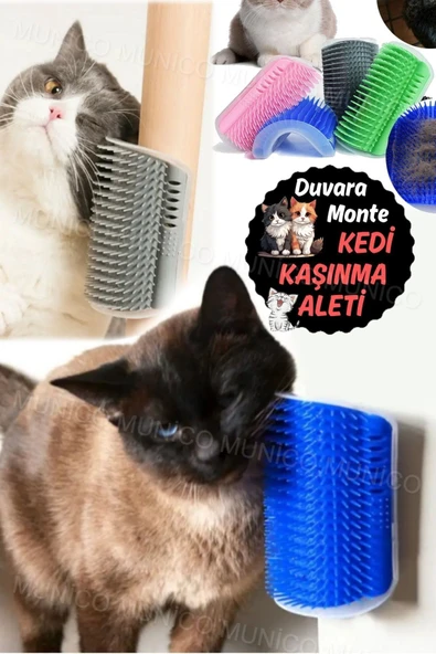 Duvara Yapışan Kedi Kaşıma Aparatı – Tüy Temizleme ve Kaşınma İçin Etkili Tarak ve Fırça Kedi Tüy - Resim 4
