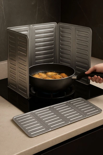 Katlanabilir Yağ Sıçrama Önleyici Panel – Mutfak Ocağı Yan ve Arka Koruma ürün görseli 1