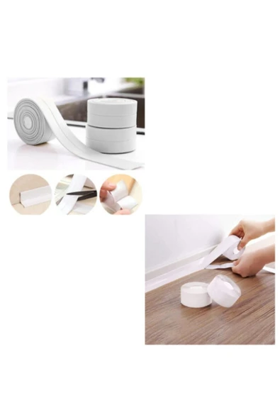 Lavabo Banyo Küvet Mutfak Kenar Su Sızdırmaz Beyaz Bant 3.2m 38mm - Resim 3