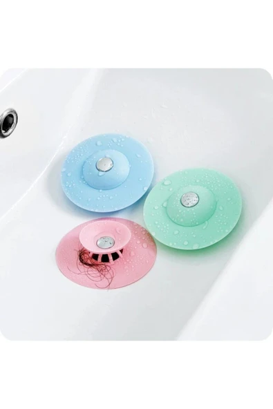 Lavabo Tıkacı Süzgeçli Tıkaç Silikon Büyük Banyo Küvet Kapağı Yeni Nesil Evye Kapatma Gider Tıpası - Resim 3