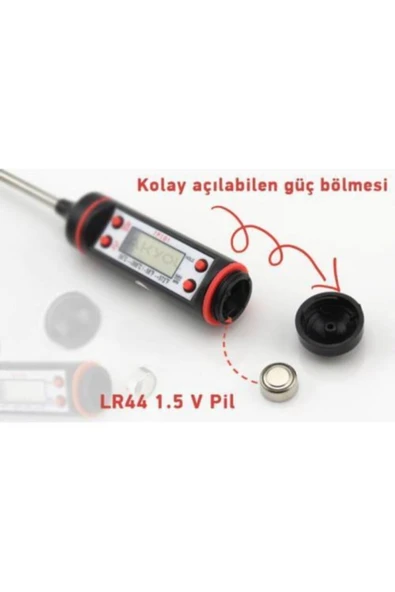 Sıvı Katı Süt Yoğurt Çorba Mayalama Daldırma Saplama Tipli Dijital Mutfak Gıda Termometresi - 4