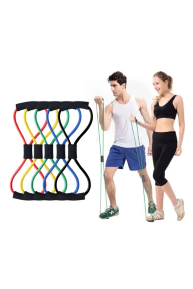 Plates Direnç Lastiği Jimnastik Egzersiz Direnç Ipi Plates Lastiği - Resim 2