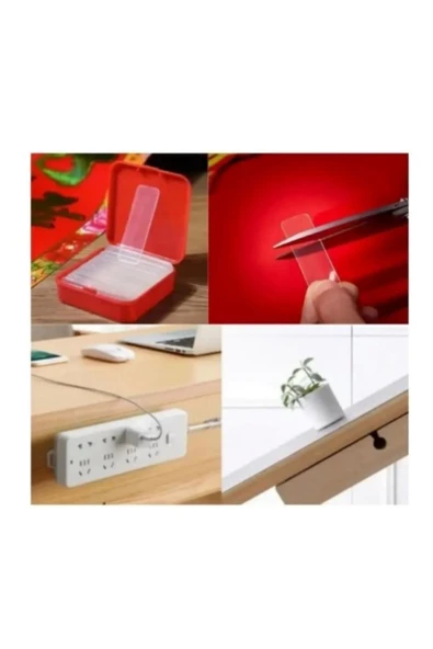 Iz Bırakmaz Çift Taraflı Şeffaf Bant Nano Güçlü Yapışkan Jel Çift Taraflı Bant Seti Kutulu 60 Parça ürün görseli 1