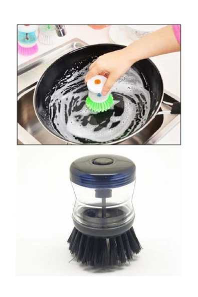 Pratik Bulaşık Banyo Fırçası Bulaşık Banyo Deterjan Hazneli Fırça ürün görseli 1