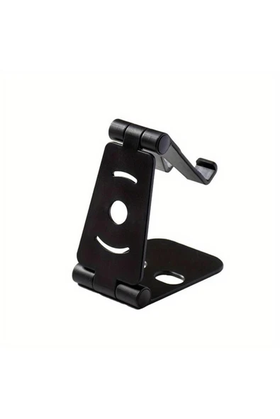 Plastik Masaüstü Katlanabilir Telefon Tablet Standı Katlanır Telefon Tutucu Siyah - Resim 5