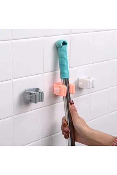 Duvara Monte Mop Paspas Tutucu 4 Adet - Resim 5