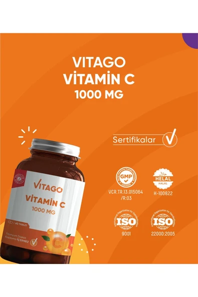 VİTAGO Premium Vitamin C 1000 MG İçeren Tablet 60'lı - Resim 4