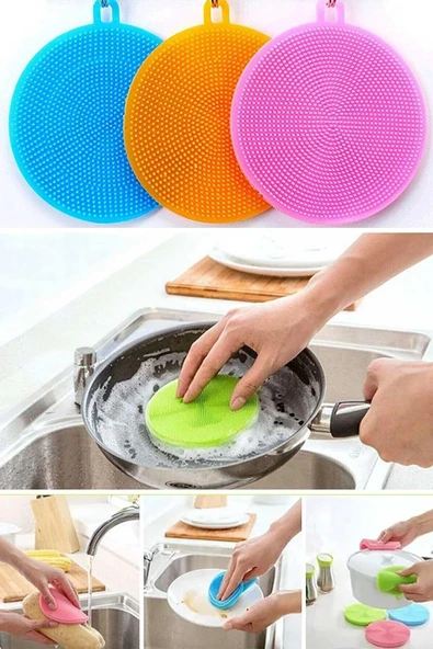 Silikon Bulaşık Yıkama Fırçası – Dayanıklı, Hijyenik, Çok Amaçlı (2 Adet) ürün görseli 1