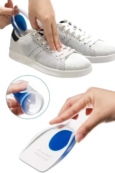 Mavi 1 Çift Ayakkabı Tabanlığı Topuk Silikon Yumuşak Tabanlık Jel Ayak Konforu ürün görseli 1