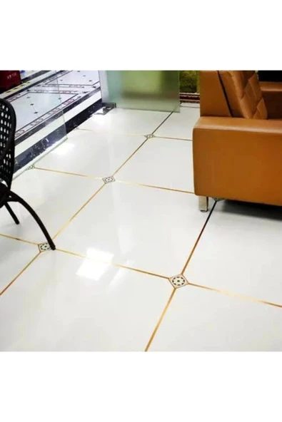 Duvar Dekor 1 Cm 50 Metre Altın Sarısı Fayans Arası Şerit Bant Dekoratif Dekor Bant - Resim 4