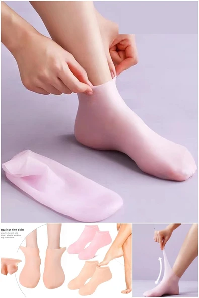 Silikon Ayak Bakım Çorabı Krem Spa Peeling Nemlendirici Çatlak Önleyici Ölü Deri Atıcı Çorap - 2