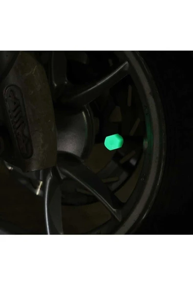 Işıklı Sibop Kapağı Seti Oto Araba Lastik Işığı Yeşil Renkli Jant Sibob Kapak 4 Adet - Resim 2
