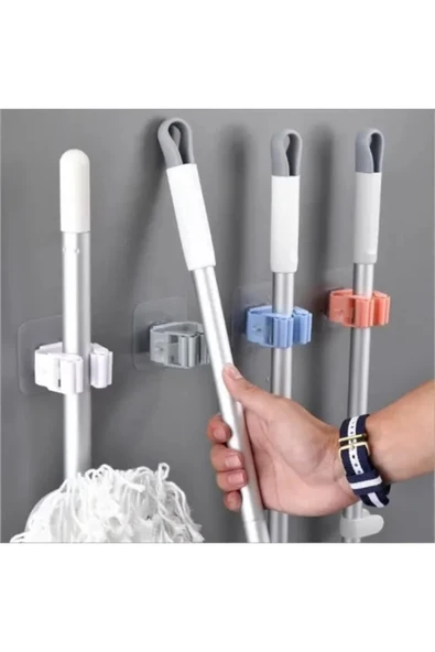 Duvara Monte Mop ve Paspas Tutucu 4 Adet - Resim 3