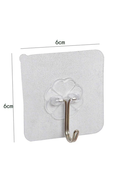 Kendinden Yapışkanlı Güçlü Şeffaf Askı 5 Li - Resim 3