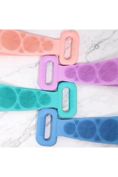 Silikon Çift Taraflı Banyo Sırt Lif Kesesi 70 cm - Resim 2