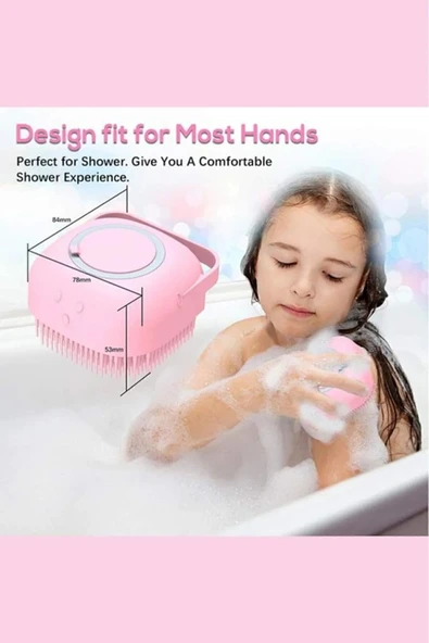 Duş Jeli Hazneli Silikon Fırça Kese Çok Amaçlı Vücut Temizleme Kesesi Peeling Banyo Lifi Bulaşık - Resim 5