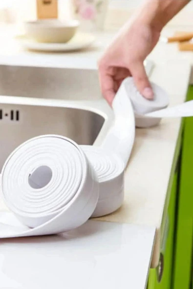 Duş Pvc Lavabo Küvet Tezgah Kenar Banyo Mutfak Pencere 3,2 Mt Su Sızdırmaz Geçirmez Yalıtım Bant - Resim 4