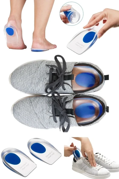 Mavi 1 Çift Ayakkabı Tabanlığı Topuk Silikon Yumuşak Tabanlık Jel Ayak Konforu - Resim 2