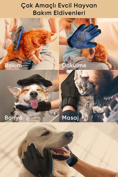 Kedi Ve Köpekler Için Tüy Toplama Eldiveni - Resim 6