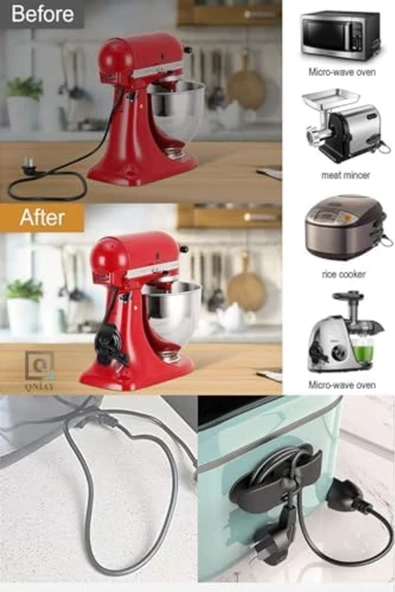 shpwave Kablo Toplama Sabitleme Aparatı (1Adet) Yapışkanlı Çok Amaçlı Airfryer Kablo Sarma Ap - 2