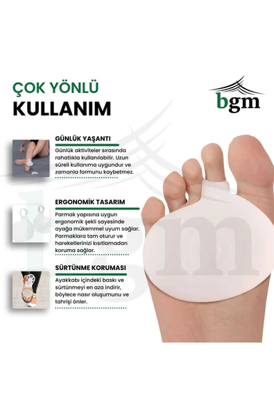 Metatarsal Ped Silikon Halkalı Ayak Altı Nasır Önleyici Ped - Resim 4