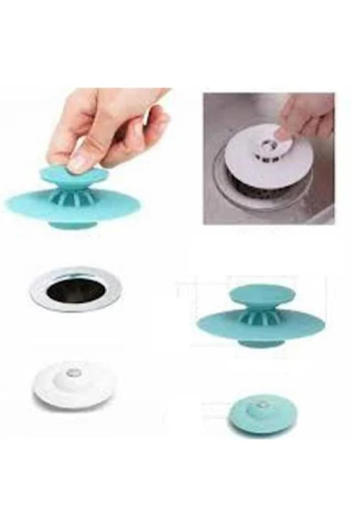 Lavabo Tıpası Ve Süzgeç Silikon Lavabo Süzgeci Tıkanma Önleyici - Resim 5