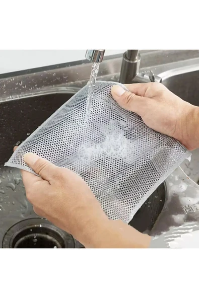 Main Shop 1 Adet Çok Fonksiyonlu Çizilmez Tel Bulaşık Bezi Çelik Tel Bulaşık Havlusu M-602 - Resim 4