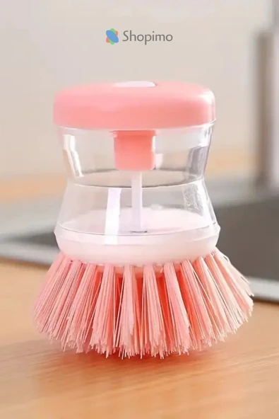 Deterjan Hazneli Bulaşık Yıkama Fırçası - Pratik Mutfak Temizlik Fırçası - Resim 3