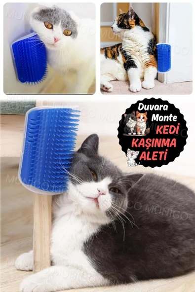 Duvara Yapışan Kedi Kaşıma Aparatı – Tüy Temizleme ve Kaşınma İçin Etkili Tarak ve Fırça Kedi Tüy - Resim 6
