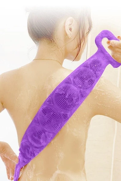 Izla Mor Banyo Sırt Kesesi Çift Taraflı Silikon Duş Lifi Fırçası (h-mt) - Resim 2