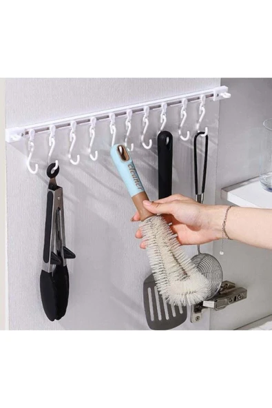 Hareketli 10 Kancalı Kendinden Yapışkanlı Askıı 40Cm (3B) ürün görseli 1