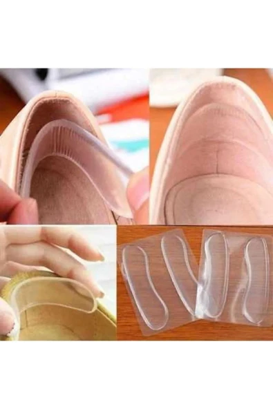 Else 2 Li Ayakkabı Içi Topuk Vurma Önleyici Silikon Nasır Koruyucu Şeffaf Aparat - Resim 2