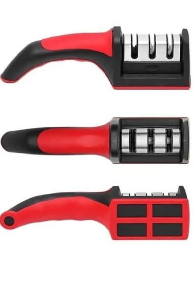 Profosyonel Bıçak Bileme Aleti 3 Açılı Elmas Seramik Çelik Evde Bıçak Satır Bileyleme Aparatı - Resim 3