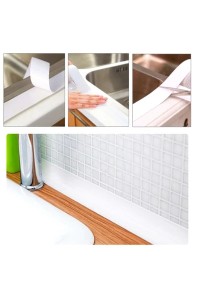 Gri Su Sızdırmaz Bant Lavabo Küvet Kenar Bandı (3.2M) (8585) Yeni!!! - Resim 3