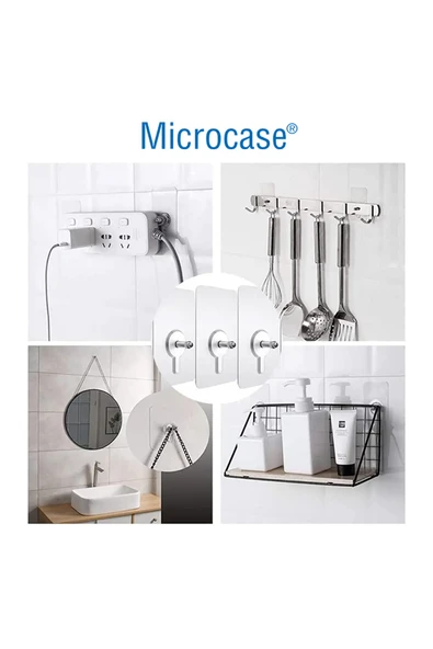 Güçlü Plastik Yapışkanlı 10mm Hanger Vidalı Eşya Ürün Raf Tutucu Askılık 1 Adet -Şeffaf AL4265 - Resim 3