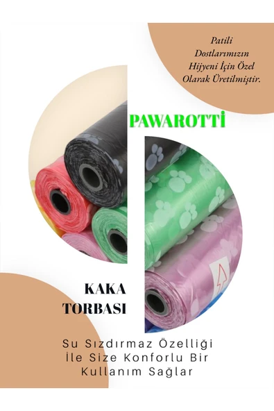 Köpek Kaka Torbası 4 Rulo(60 Adet Torba), Kedi Dışkı Poşeti, Evcil Hayvan Temizlik Poşeti - Resim 3