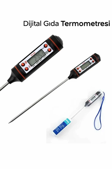 Dijital Gıda Termometresi Sıcaklık Derece Kutulu Et Süt Mama Yemek Isı Ölçer 1 Adet ürün görseli 1