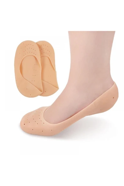 Nais Ayak Topuk Çatlak Çorabı Silikon Patik Ten Rengi Çorap - Resim 2