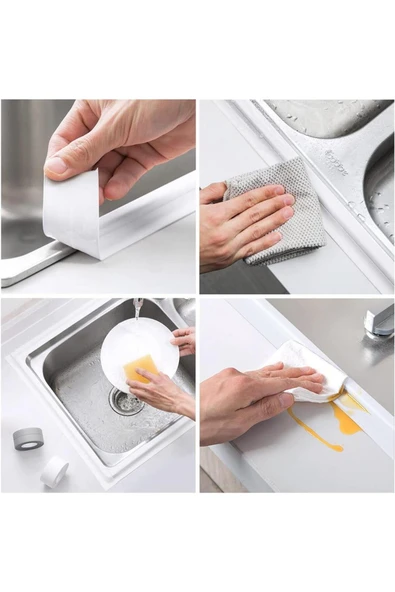 Mutfak Lavabo Klozet Duvar Duşakabin Derz Dolgu Fayans Kapatıcı 1,5 Mt Su Sızdırmaz Geçirmez Bant - Resim 3