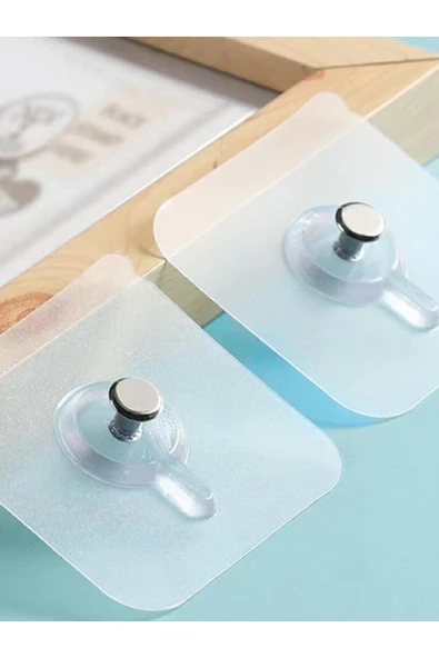 Kapı Arkası Elbise Askısı Kendinden Yapışkanlı Şeffaf Vidalı Havlu Askısı 4 Adet ürün görseli 1